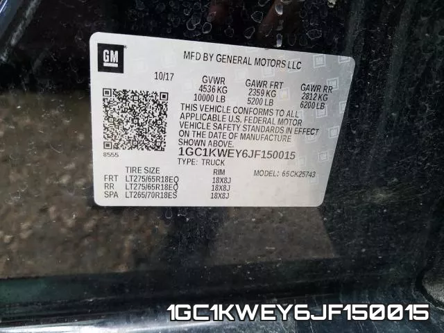 1GC1KWEY6JF150015 фото 2