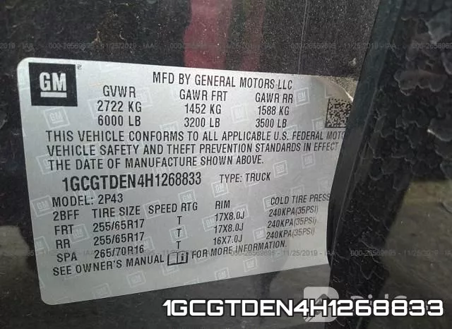 1GCGTDEN4H1268833 фото 10
