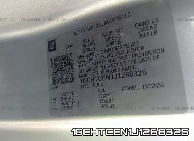 1GCHTCEN1J1268325 фото 10