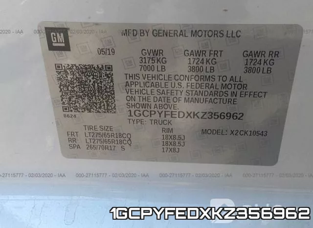 1GCPYFEDXKZ356962 фото 10