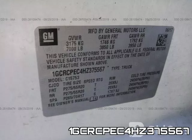 1GCRCPEC4HZ375567 фото 10