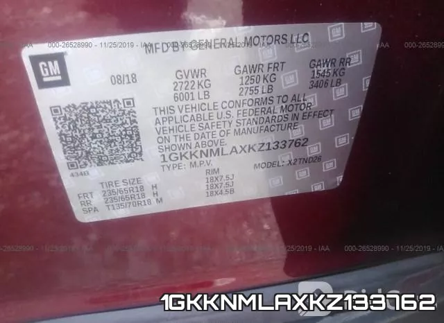 1GKKNMLAXKZ133762 фото 10