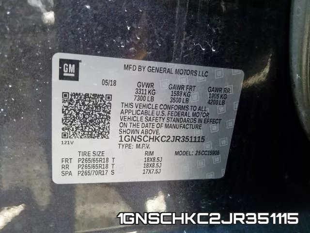 1GNSCHKC2JR351115 фото 2