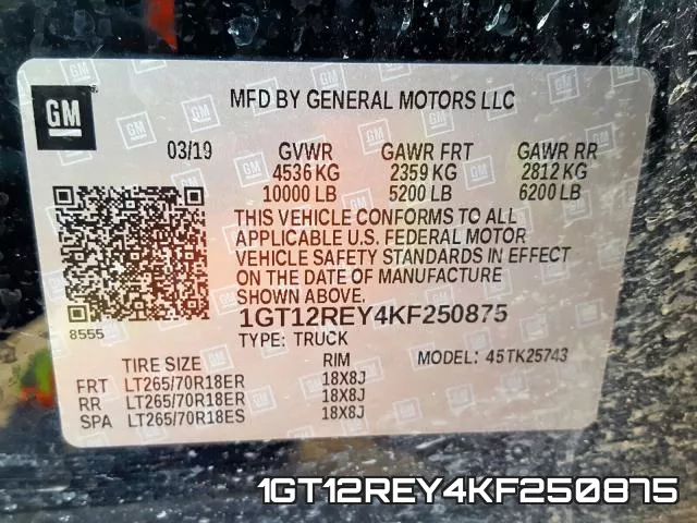 1GT12REY4KF250875 фото 2