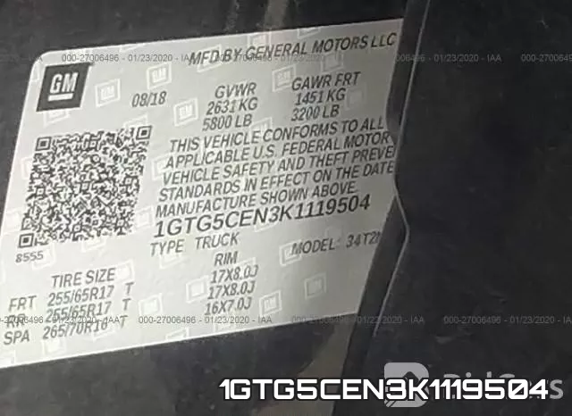 1GTG5CEN3K1119504 фото 10