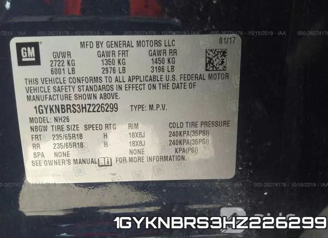 1GYKNBRS3HZ226299 фото 10