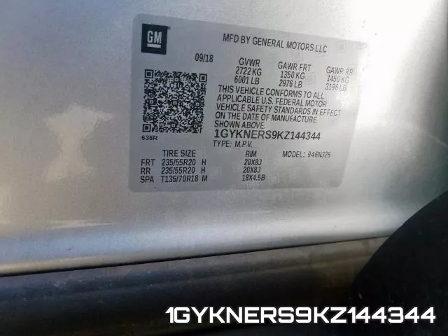 1GYKNERS9KZ144344 фото 2