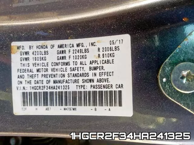 1HGCR2F34HA241325 фото 2