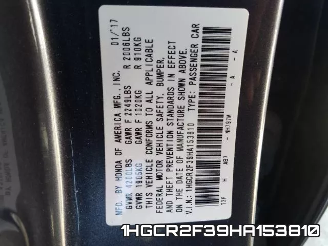 1HGCR2F39HA153810 фото 2
