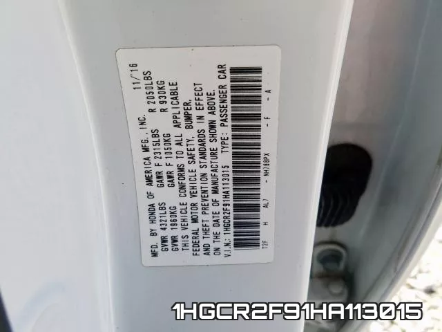 1HGCR2F91HA113015 фото 2