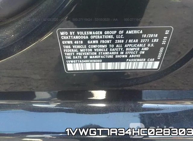 1VWGT7A34HC028303 фото 10