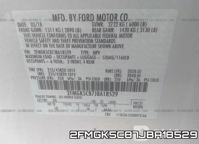 2FMGK5C87JBA18529 фото 10