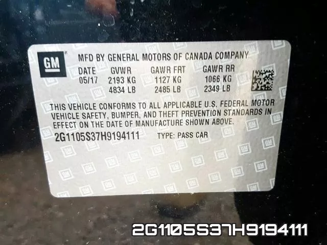 2G1105S37H9194111 фото 2