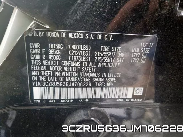 3CZRU5G36JM706228 фото 2
