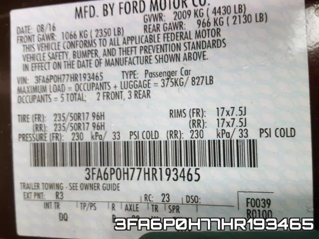 3FA6P0H77HR193465 фото 2