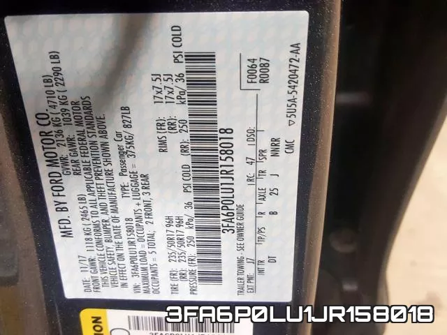 3FA6P0LU1JR158018 фото 2
