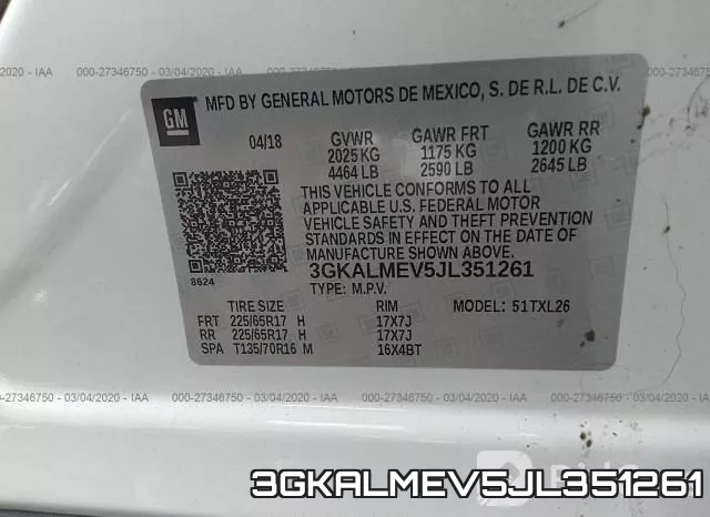 3GKALMEV5JL351261 фото 10