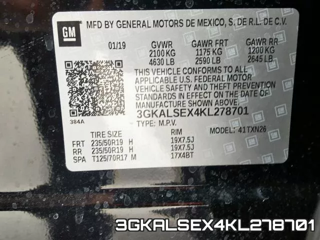 3GKALSEX4KL278701 фото 2