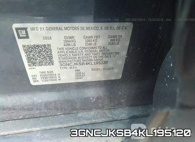 3GNCJKSB4KL195120 фото 10