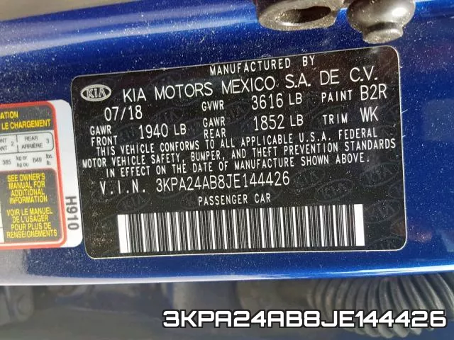 3KPA24AB8JE144426 фото 2