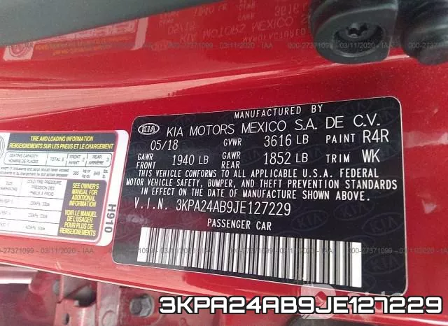 3KPA24AB9JE127229 фото 10