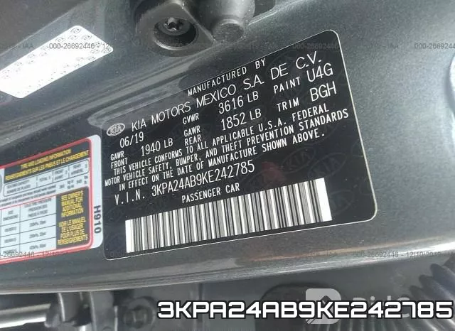 3KPA24AB9KE242785 фото 10
