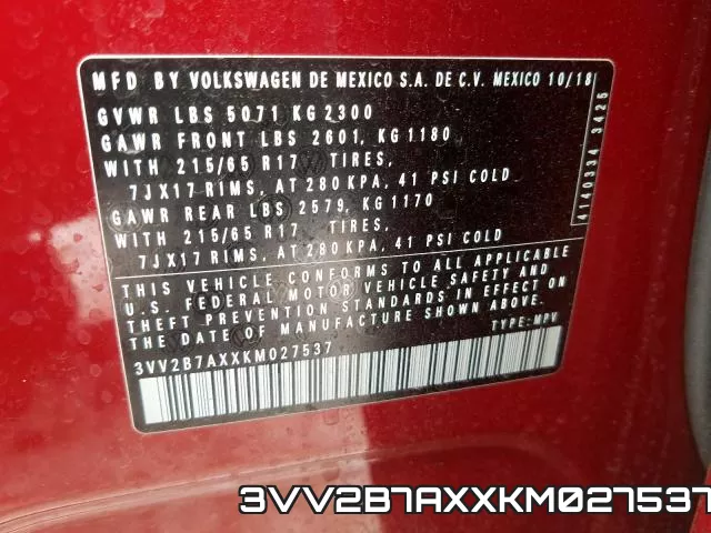 3VV2B7AXXKM027537 фото 2