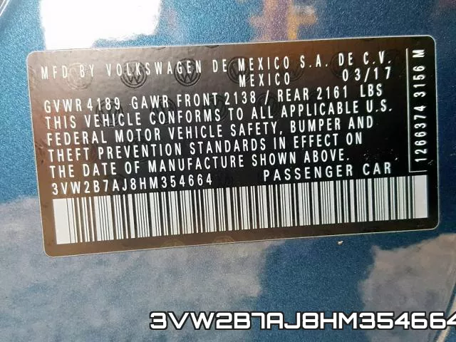 3VW2B7AJ8HM354664 фото 2