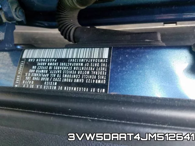 3VW5DAAT4JM512641 фото 2