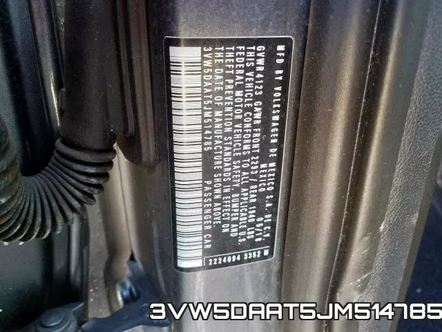 3VW5DAAT5JM514785 фото 2