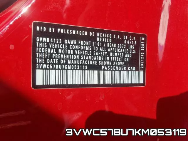 3VWC57BU7KM053119 фото 2