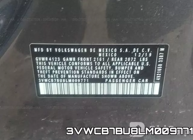 3VWCB7BU8LM009771 фото 10