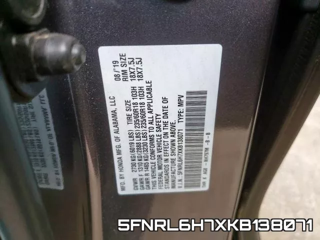 5FNRL6H7XKB138071 фото 2