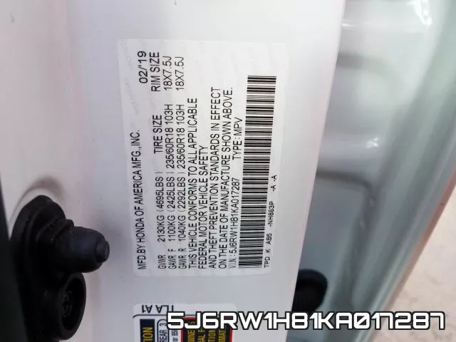 5J6RW1H81KA017287 фото 2