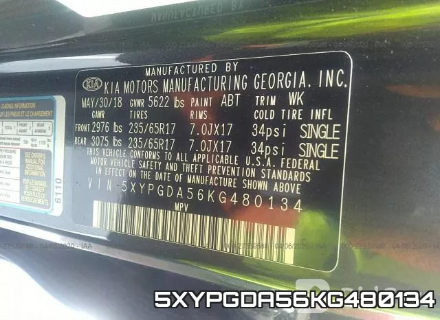 5XYPGDA56KG480134 фото 10
