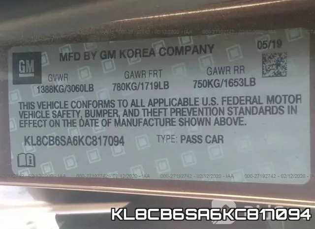 KL8CB6SA6KC817094 фото 10