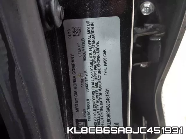 KL8CB6SA8JC451931 фото 2