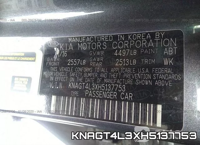 KNAGT4L3XH5137753 фото 10