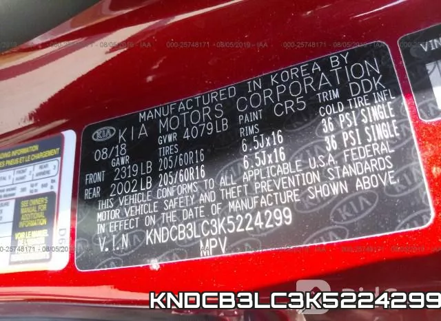 KNDCB3LC3K5224299 фото 10