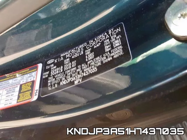KNDJP3A51H7437035 фото 2