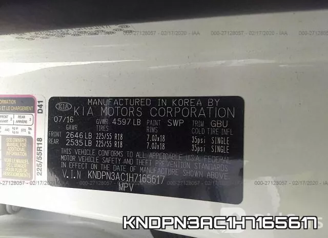KNDPN3AC1H7165617 фото 10
