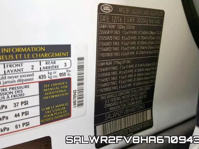 SALWR2FV8HA670943 фото 2