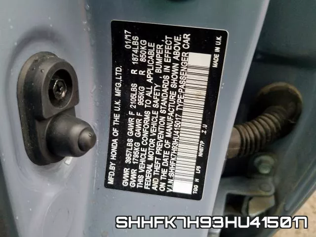 SHHFK7H93HU415017 фото 2