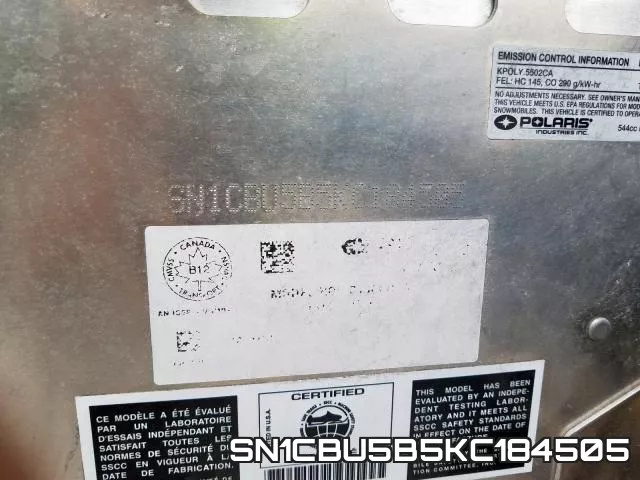 SN1CBU5B5KC184505 фото 2