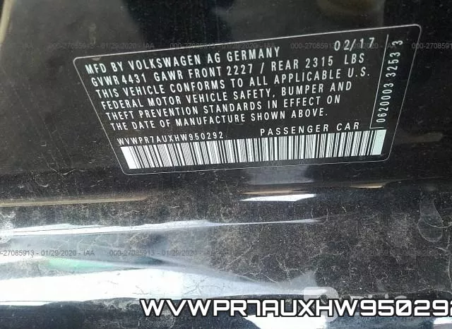 WVWPR7AUXHW950292 фото 10