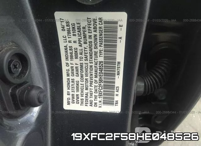 19XFC2F58HE048526 фото 10