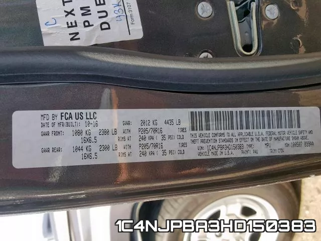 1C4NJPBA3HD150383 фото 2