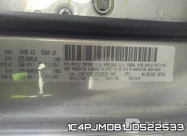 1C4PJMDB1JD522533 фото 10
