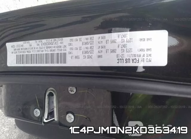 1C4PJMDN2KD363419 фото 10