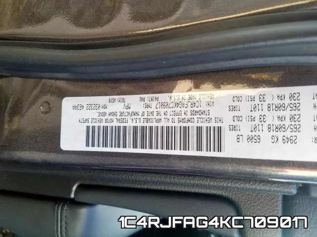 1C4RJFAG4KC709017 фото 2